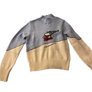 American Eagle Snoopy Mock Neck Sweater